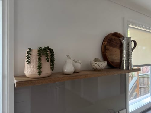 Customer photo review of Timber Floating Shelf
