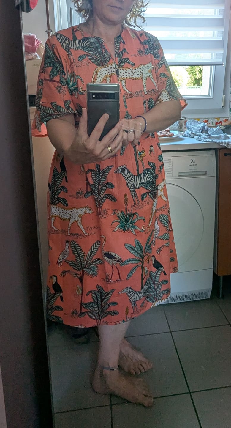 Customer photo review of Robe Capucine - imprimé "Arc enchanté"