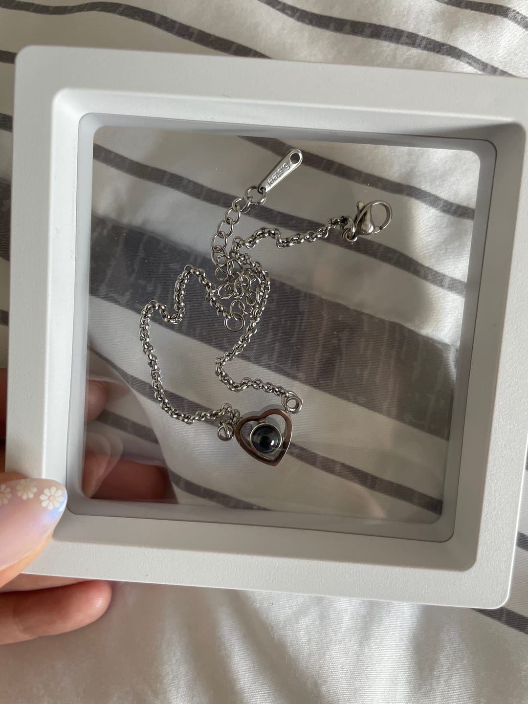 Customer photo review of Personalized Heart Photo Bracelet