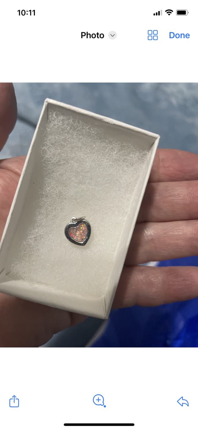 Customer photo review of Dainty Heart Cremation Pendant