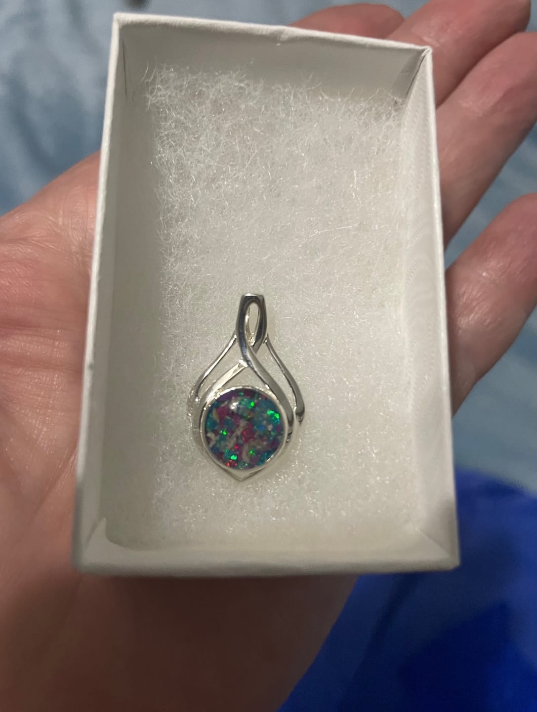 Customer photo review of Celtic Drop Cremation Pendant