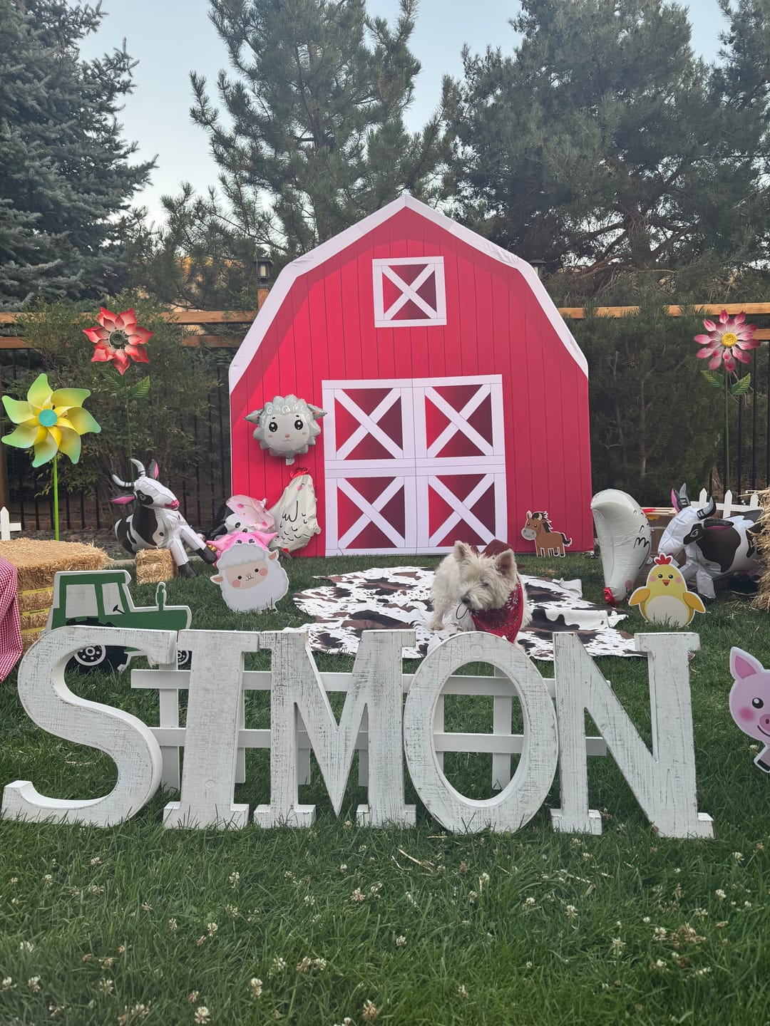 Customer photo review of 7x7ft Farm House Barn Arch Backdrop Wall Stand For Birthday Baby Shower Party Decoration