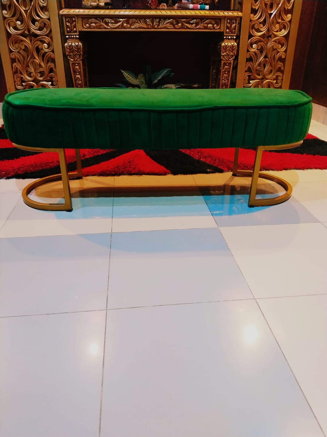 Customer photo review of Luxury 3 Seater Bedroom Steel Stool -984
