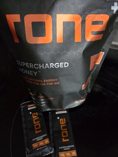 Customer photo review of 100mg Caffeine - TANGERINE - SuperCharged Honey (20-Pack)