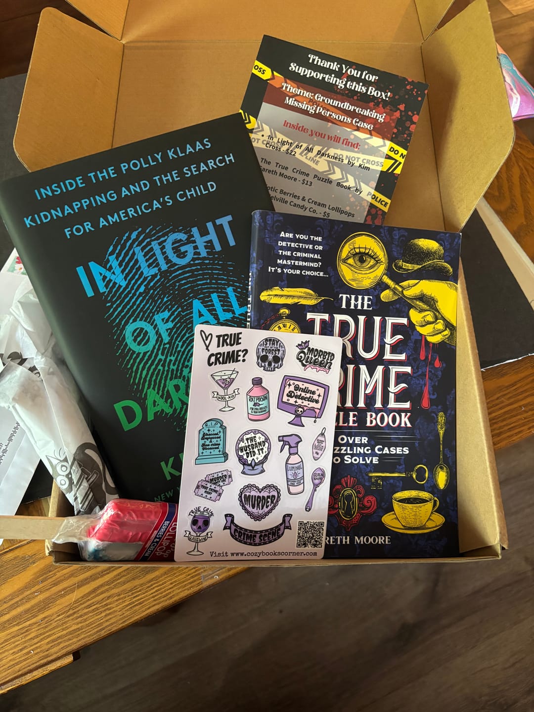 Customer photo review of Bi-monthly True Crime Book Box