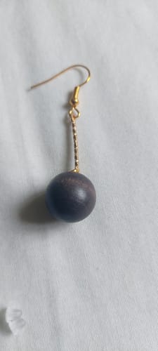 Customer photo review of Wooden Ball Charms - Wooden Ball Pendant - Natural Wood Ball Earring Pendant - Wooden Beads with Alloy - 16.61x13.69mm - BB1078