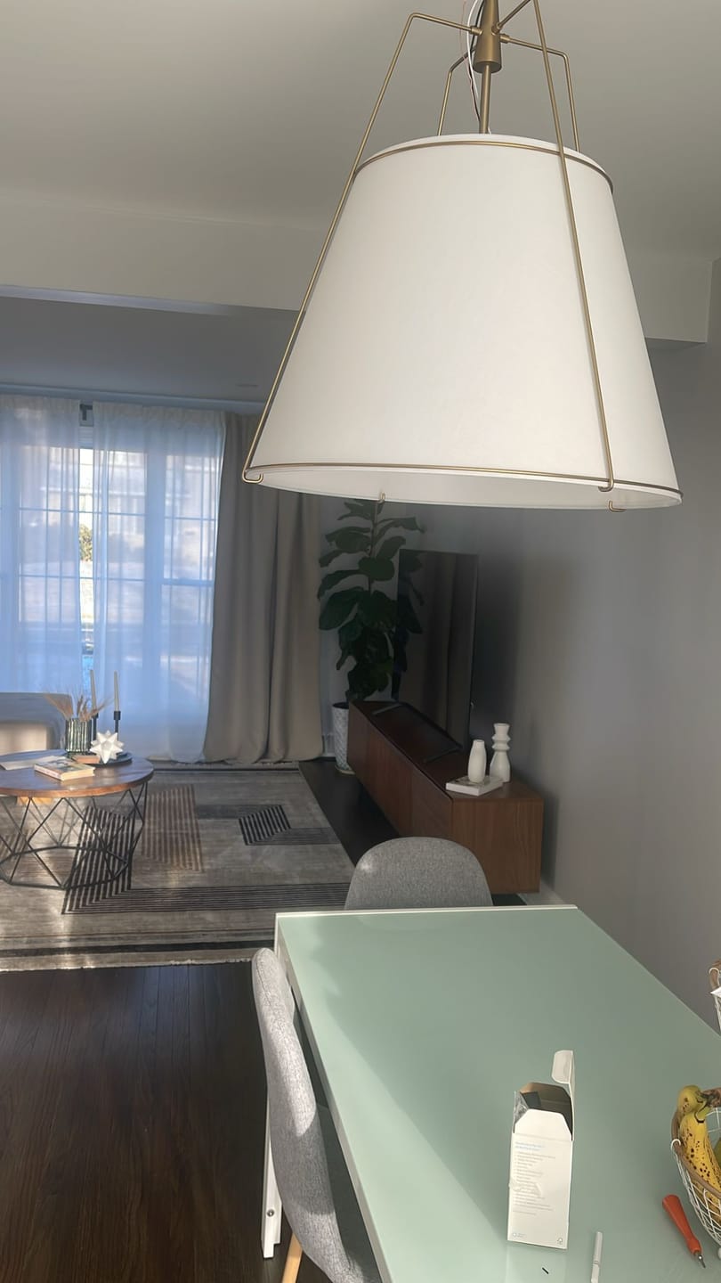 Customer photo review of Modern Fabric Conical Drum Cage Pendant Light