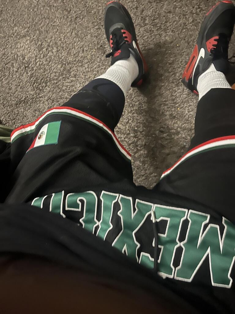 Customer photo review of Mexico Heritage Basketball Shorts