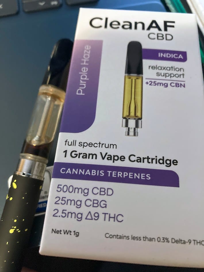 Customer photo review of Purple Haze THC Vape Cartridge