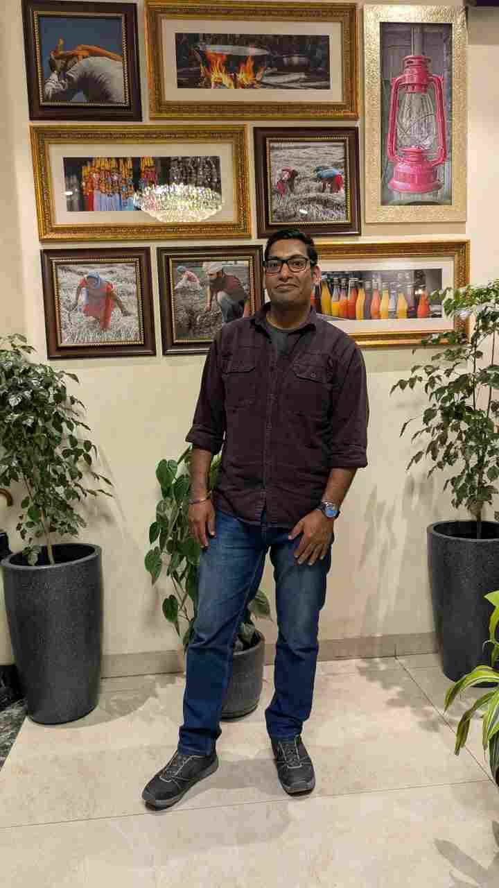 Customer photo review of Dark Brown Denim Shacket Full Sleeves Shirt