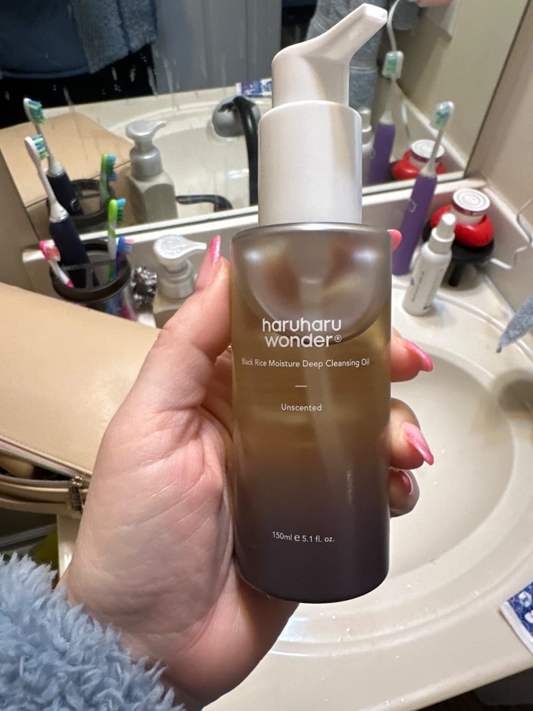 Customer photo review of BLACK RICE moisture cleansing oil
