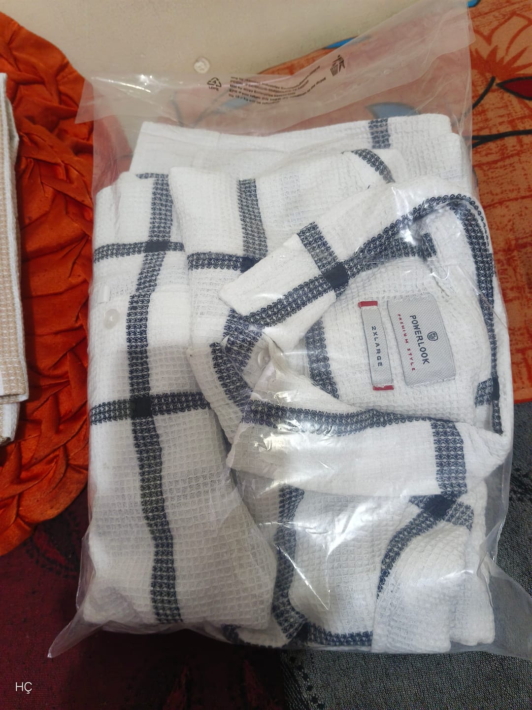 Customer photo review of Navy Structure Check Shirt