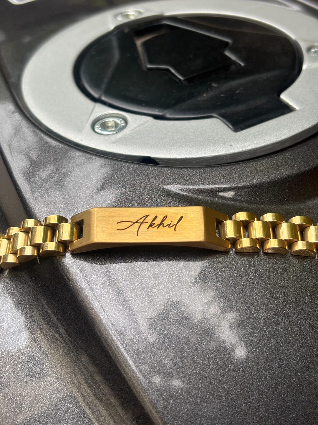 Customer photo review of Personalised Stark Bracelet