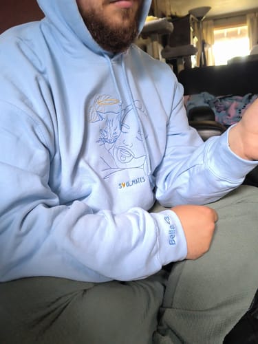Customer photo review of Cat Custom Embroidered Photo Hoodie