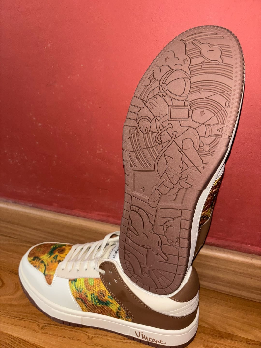 Customer photo review of Van Gogh Sunflowers inspired sneakers