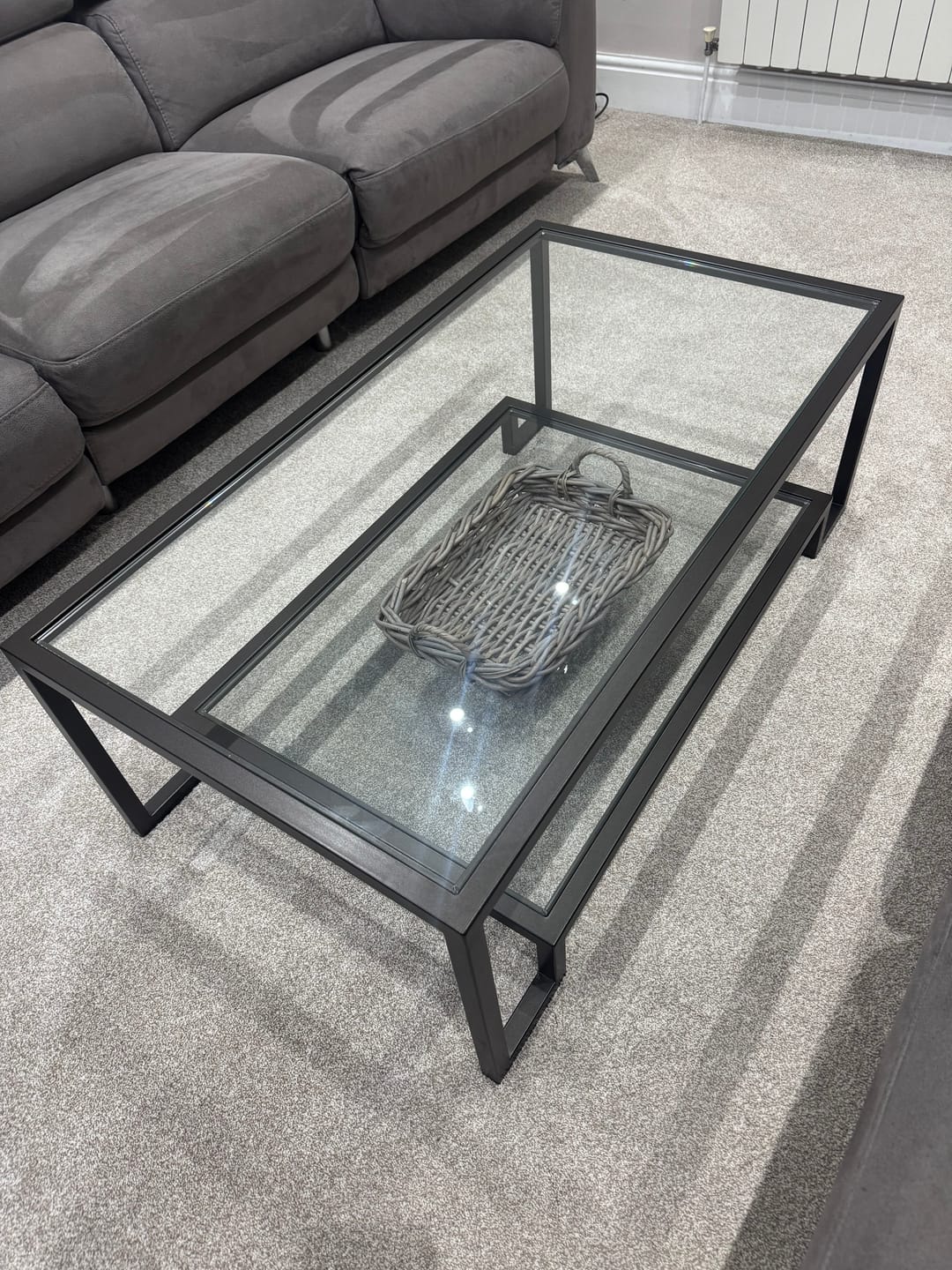 Customer photo review of Hudson Glass Metal Coffee Table - Dark Bronze