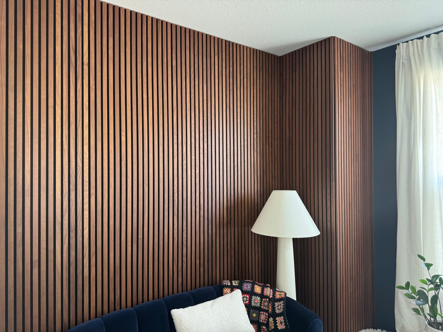 Customer photo review of Natural Walnut Acoustic Slat Panels 94.5" or 118" Length