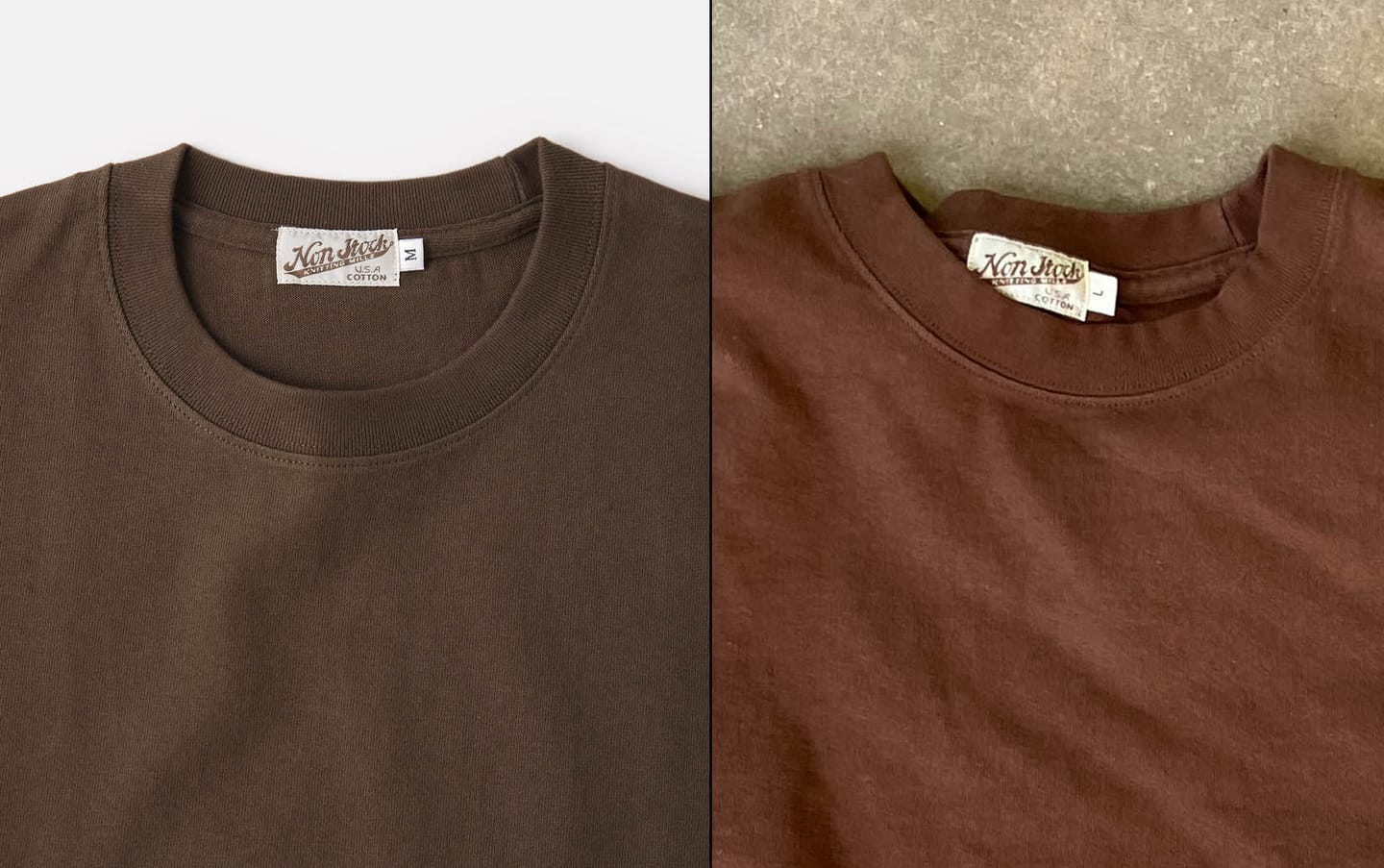 Customer photo review of 9 oz Cotton Tubular T-Shirt - Coffee