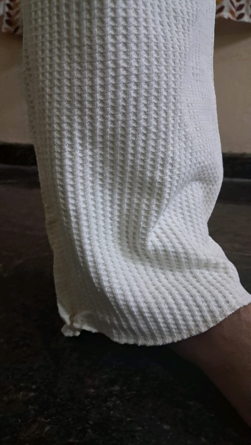 Customer photo review of Cream Waffle Baggy Fit Track Pant