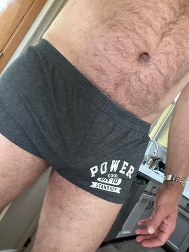 Customer photo review of 2-pack Men's DM Printed Lettering Low Waist Sexy Cotton Boxer Shorts