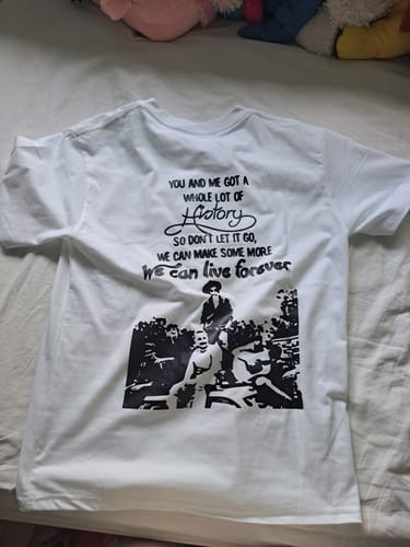 Customer photo review of Liam We Can Live Forever T-Shirt