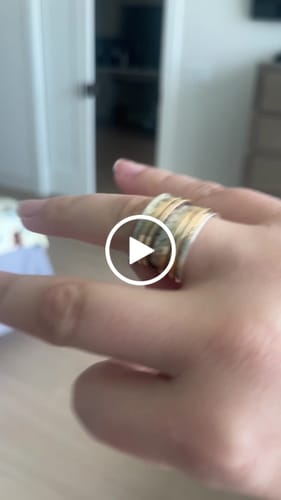 Customer video review of Textured Silver & Gold Brass Spinner Ring