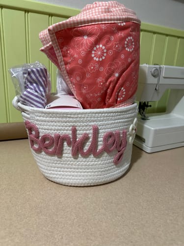 Customer photo review of Baby Knits™ Personalized Knitted Basket
