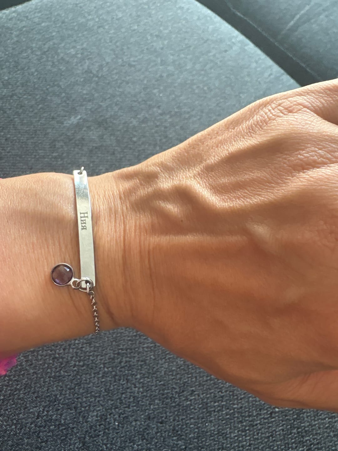 Customer photo review of Bracelet: Name Birthstone
