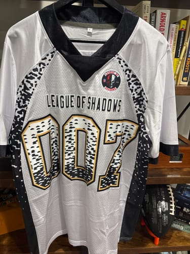 Customer photo review of Custom White Black-Vegas Gold Drift Fashion Mesh Authentic Football Jersey