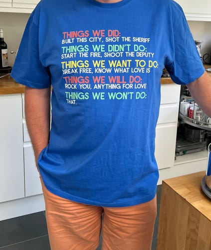 Customer photo review of Things We Did T-Shirt