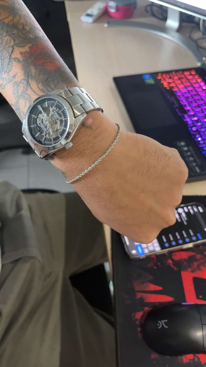 Customer photo review of Silver Rope Chain Bracelet