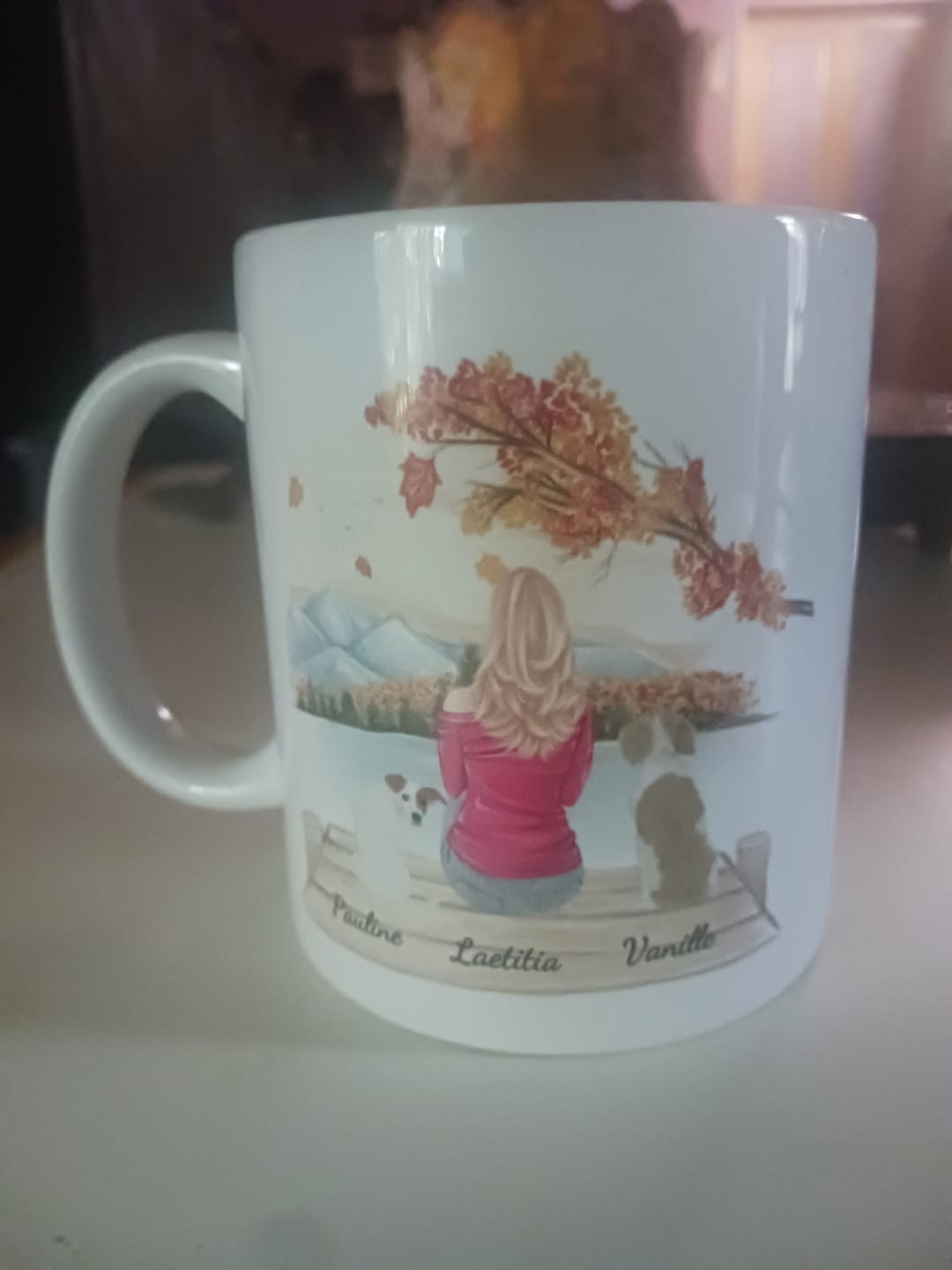 Customer photo review of Femme avec animal - Mug personnalisé