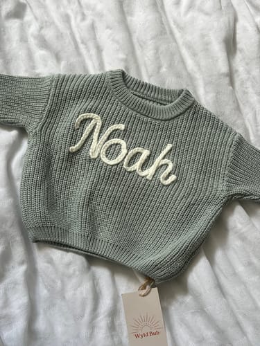 Customer photo review of Hand Knitted Personalized Sweater