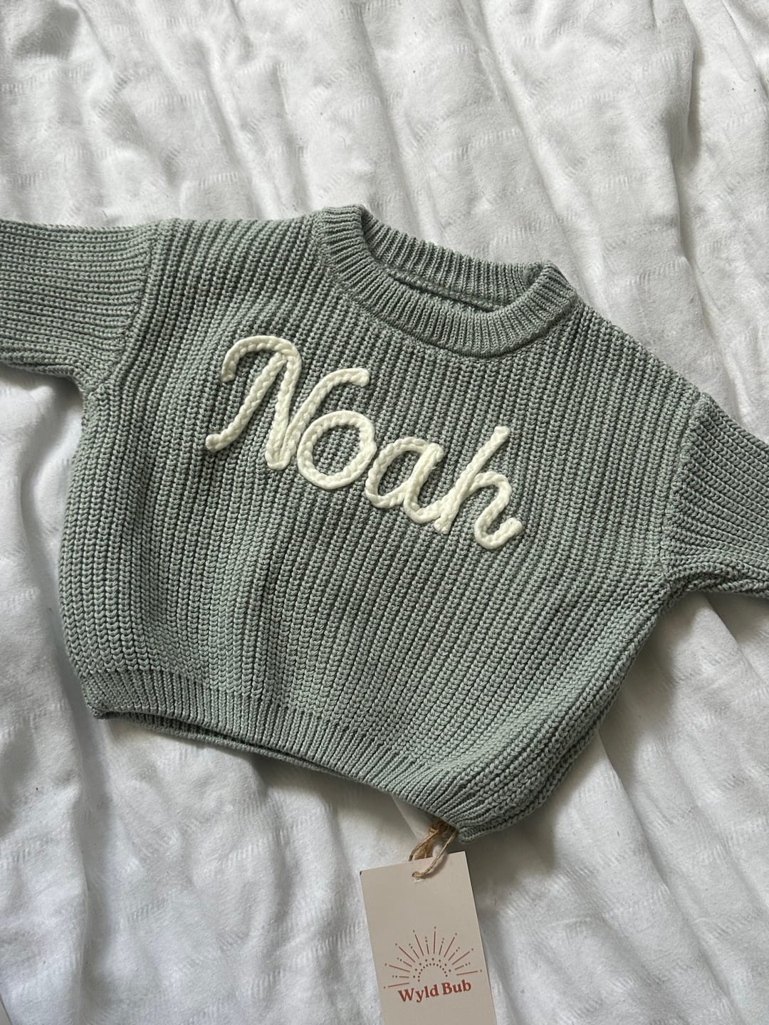 Customer photo review of Hand Knitted Personalized Sweater