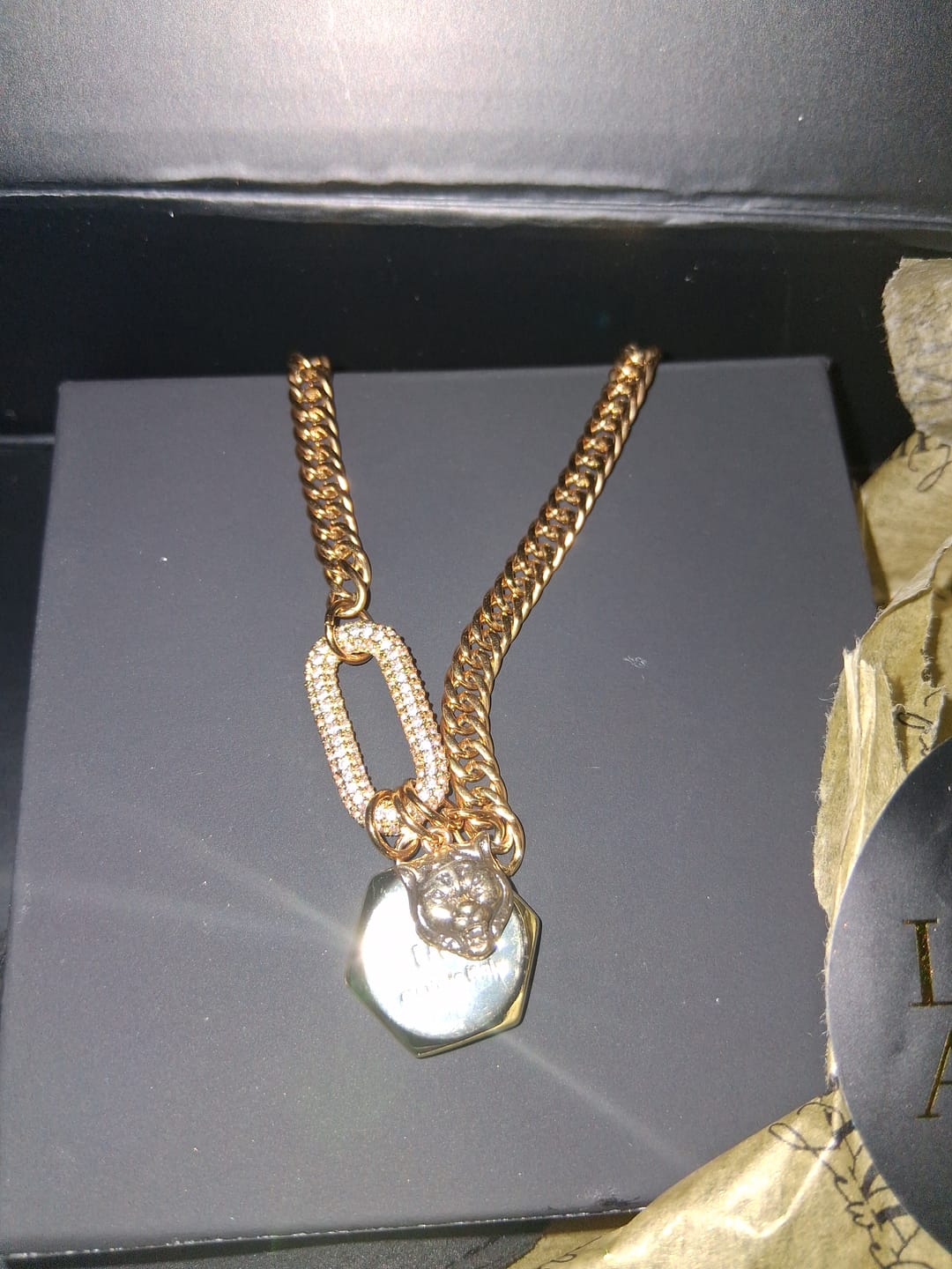 Customer photo review of Tiger Charm Necklace