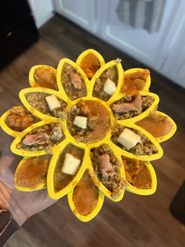 Customer photo review of FreezSunflower - Interactive Frozen Sunflower Dog Chew