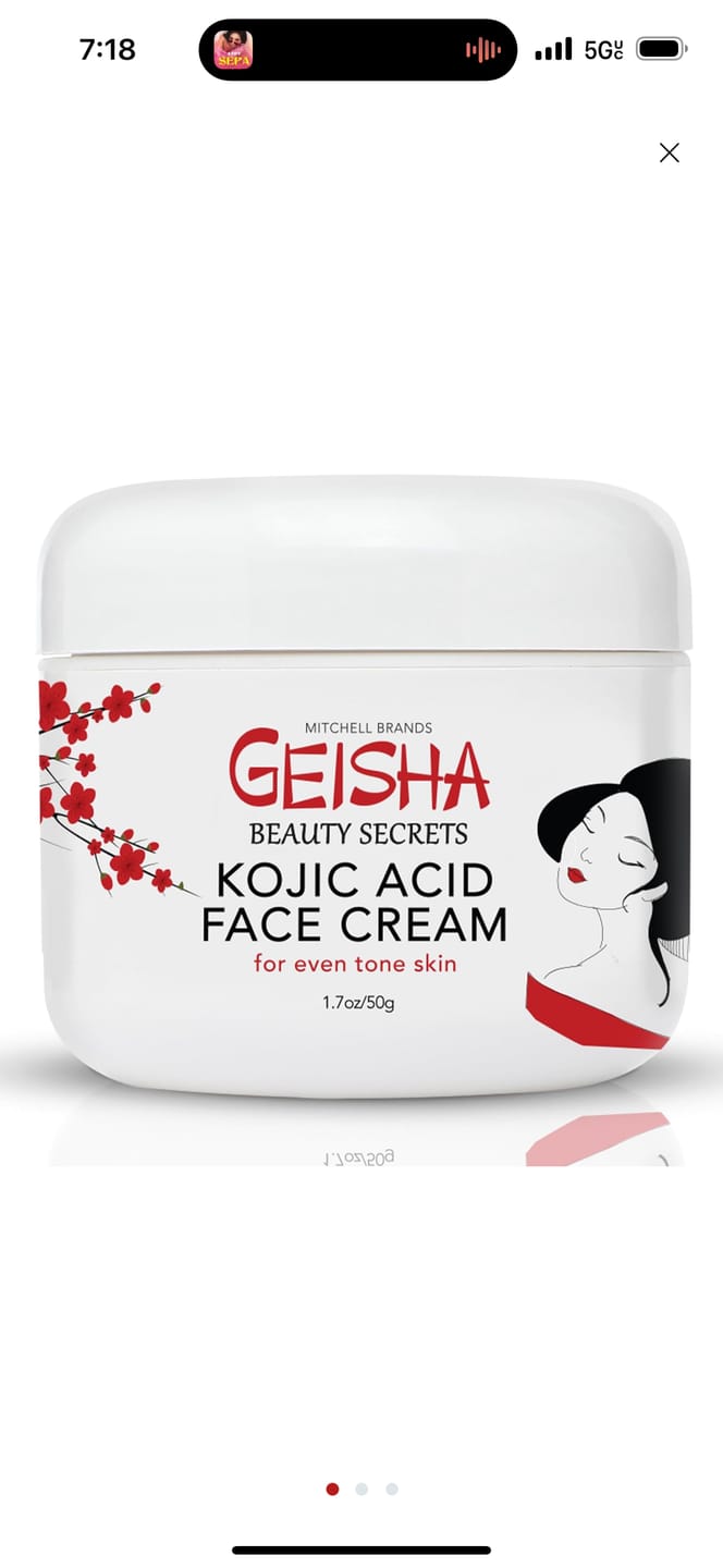 Customer photo review of Geisha Active Brightening Cream with Kojic Acid - 50ml / 1.7 fl oz
