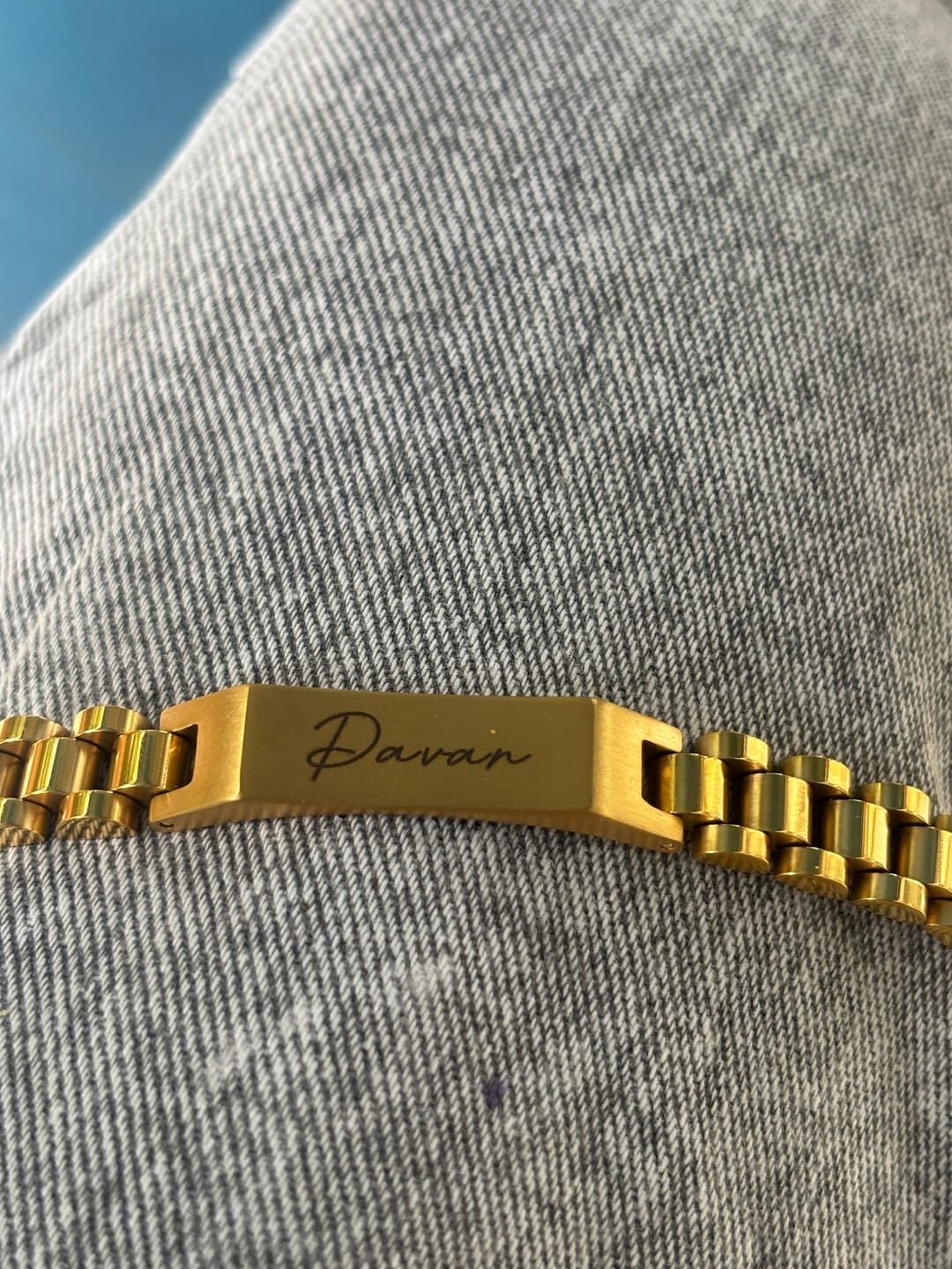 Customer photo review of Personalised Stark Bracelet