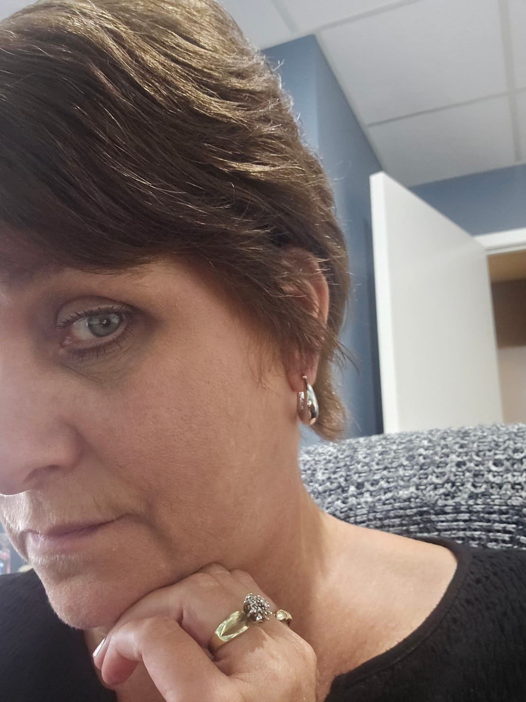 Customer photo review of Jacqueline 18k White Gold Plated 21mm Chunky Hoop Earrings