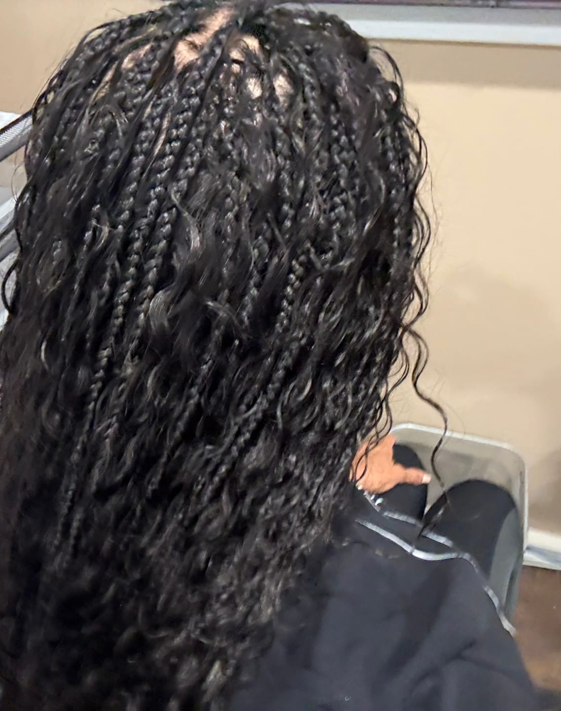 Customer photo review of Silky Straight Bulk Hair Extensions for Braiding