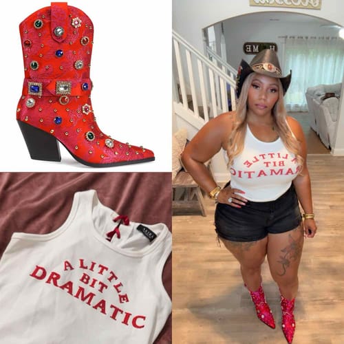 Customer photo review of DILIGENT-RED WESTERN BOOTIE