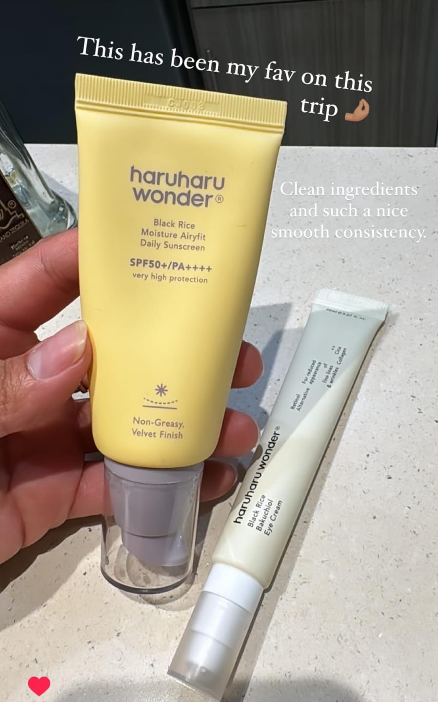 Customer photo review of BLACK RICE moisture airyfit daily sunscreen SPF50+ PA++++