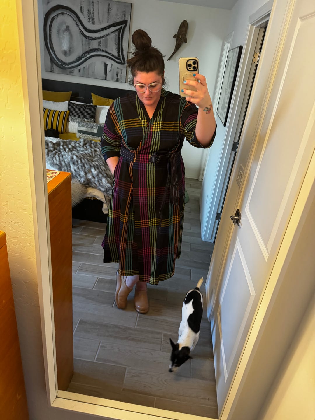 Customer photo review of TARA WRAP DRESS | FIREFLY CHEX