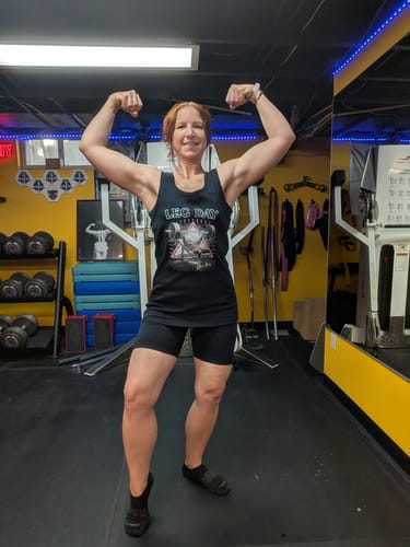 Customer photo review of Leg Day Incline Bench Tank Top (Custom Order)