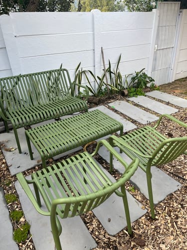 Customer photo review of Isabella 4-Piece Patio Set – Charcoal Grey| Olive Green