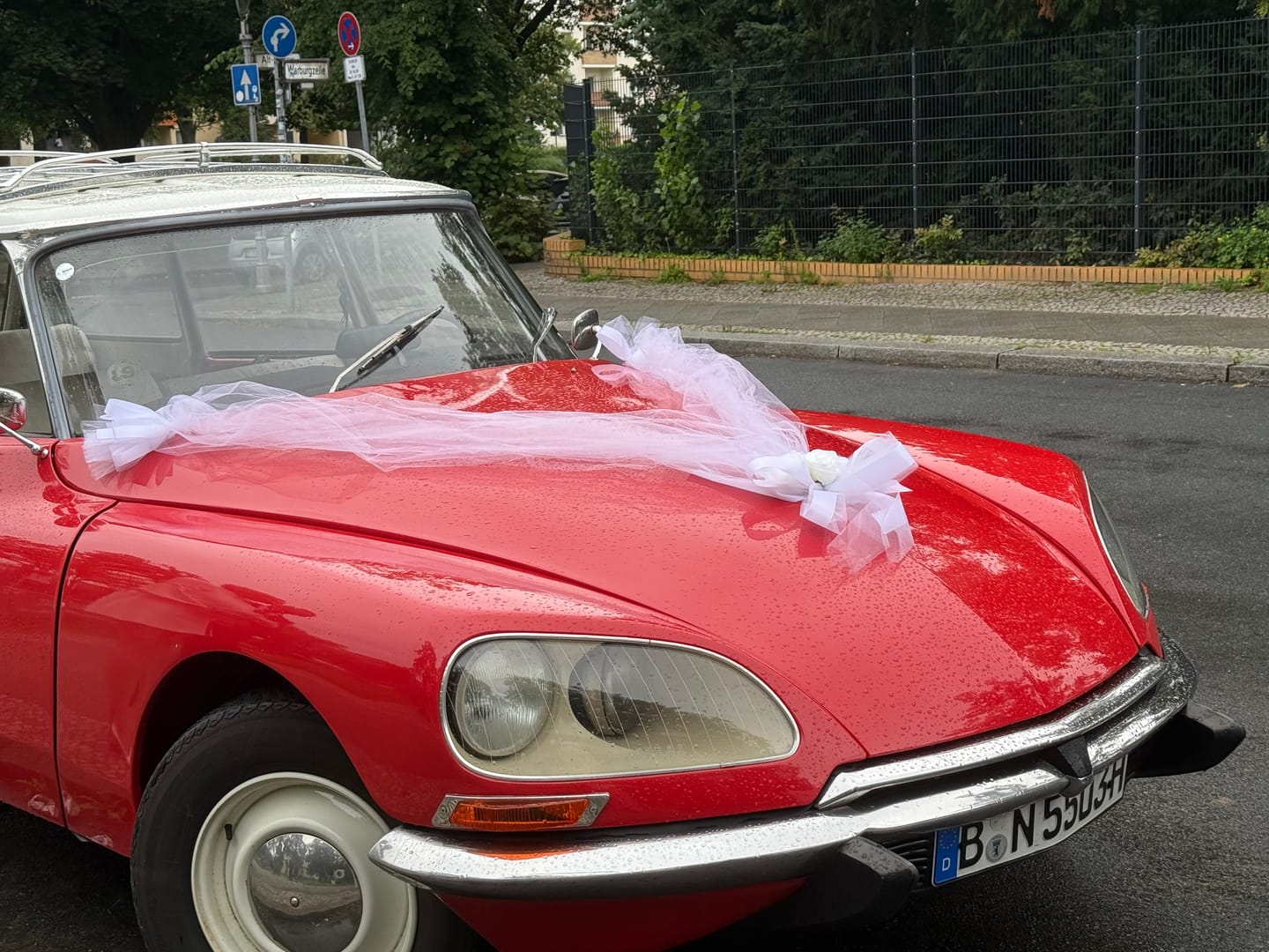 Customer photo review of Auto-Hochzeitsschmuck Motorhaube - CLARA Weiss