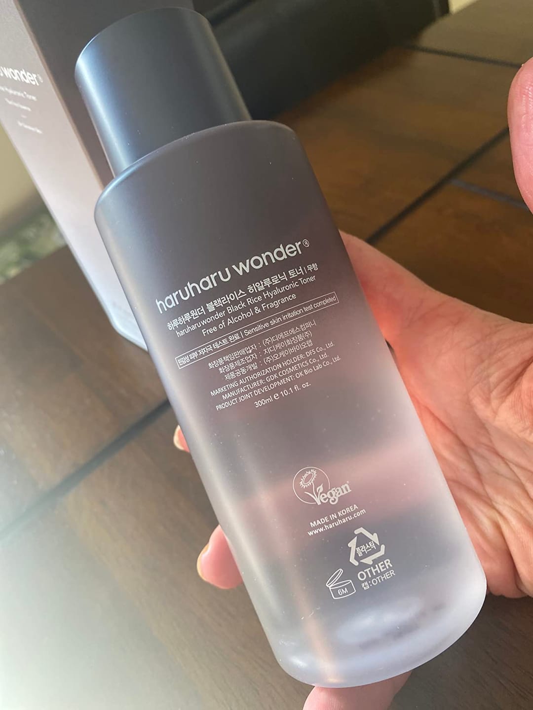 Customer photo review of BLACK RICE hyaluronic toner / free of alcohol & fragrance