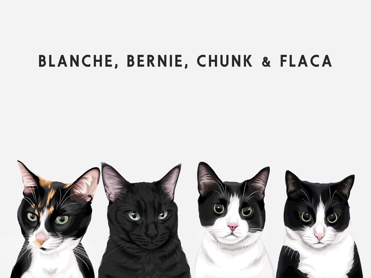 Customer photo review of Custom Four Pet Portrait