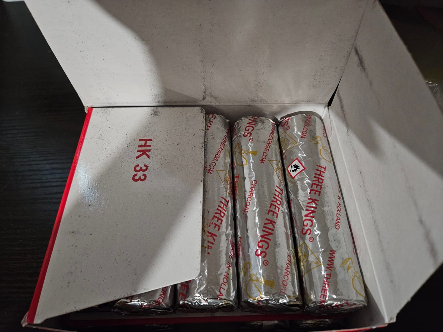 Customer photo review of Three Kings Quick Light Hookah Charcoal