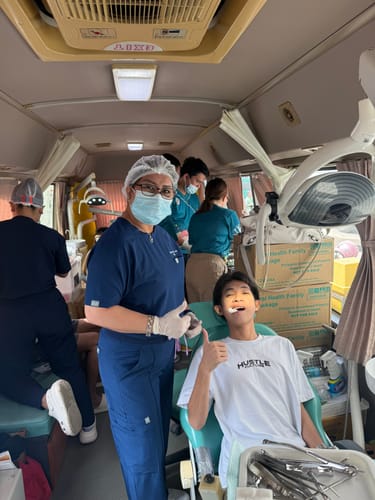 Customer photo review of Round Neck MoveTech® Scrub Top Core+ - Women / Navy